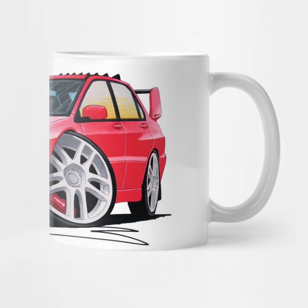 Mitsubishi Evo IX Red Caricature by y30man5